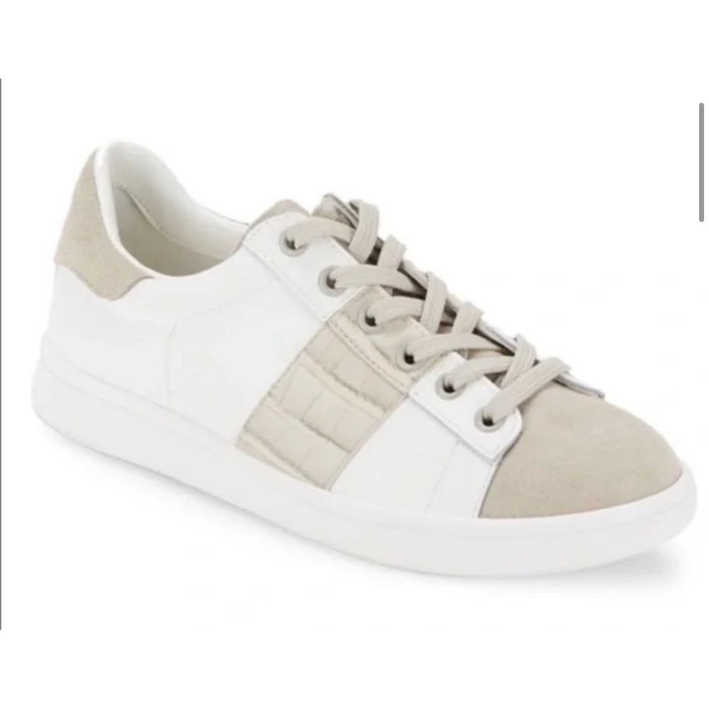 Sam Edelman Marquette Low Top Lace Up Sneakers Women‎ size 9.5 Beige White